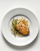 Game fish with butter & white wine sauce and tarragon