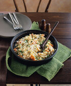 Pumpkin risotto with peas