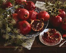 An arrangement of pomegranates