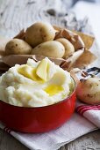 Mashed potato with knobs of butter