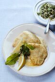 Pesce con salsa alle erbe (Fish with herb sauce, Italy)
