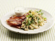 Grain salad with bacon and sour cream