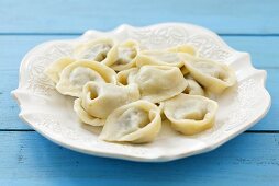 Uszka (Mushroom-filled dumplings to serve in borscht, Poland)