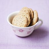 Oat and nut biscuits in a cup
