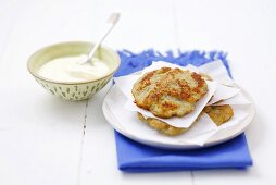 Potato pancakes with sour cream