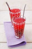 Rhubarb compote in two glasses