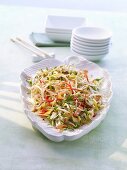 Glass noodle salad with smoked tofu and sprouts