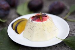 Panna cotta with plums