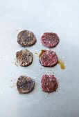 Flash-fried slices of beef fillet with balsamic vinegar
