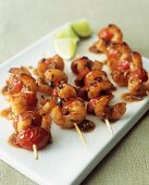 Prawn and tomato skewers with spicy Thai sauce