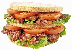 Double-decker BLT sandwich