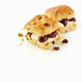 Fruit scones with cream and jam