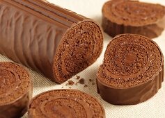Schokoladen-Biskuit-Rolle