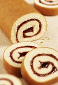 Swiss roll with raspberry jam filling