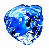 A blue ice cube