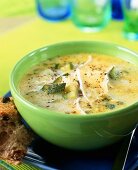 Vegetable soup with cheese