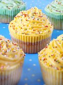 Cupcakes with yellow meringue topping