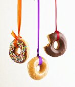 Hanging doughnuts for Halloween
