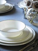 Festive place-setting with soup bowl