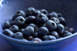 A dish of blueberries