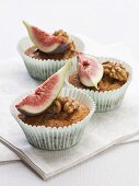 Ginger cupcakes with walnuts and figs
