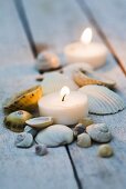 Candles and maritime table decoration