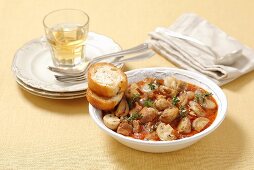 Marengo veal ragout with mushrooms (France)