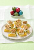 Grilled pineapple with feta and walnuts for Easter