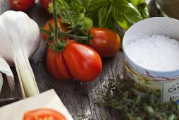 Zutaten für eingelegte Tomaten