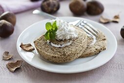 A chestnut sponge with cream