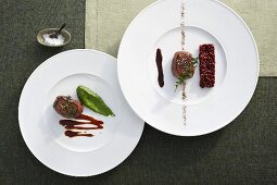 Venison medallions with two accompaniments