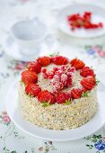 A strawberry and redcurrant cake