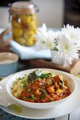 Vegetable tajine with couscous