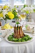 A lamb crown on an Easter table