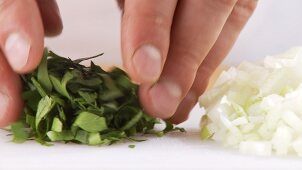 Finely chopped onions and parsley