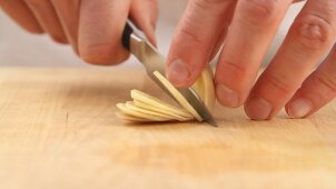 Ginger being sliced