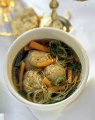 Matzoh Ball Soup with Carrots and Parsley