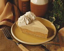 A Slice of Pumpkin Mousse Pie with Cinnamon Cream