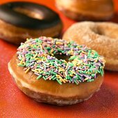 Glazed Donut with Colored Sprinkles, Assorted Donuts