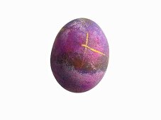 Purple Dyed Easter Egg on White