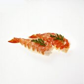 Sushi Shrimp on White Background