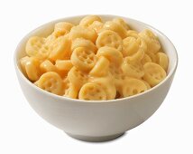 Wagon Wheel Pasta and Cheese in a White Bowl