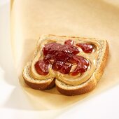 Piece of Bread with Peanut Butter and Jelly