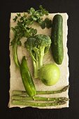 Various Green Fruit and Vegetables