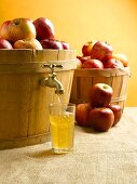 Apple Juice Coming from Basket of Apples