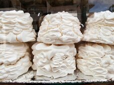 Colombian Suspiros (Cookies Made with Sugar, Egg Whites and Milk); In Window Display