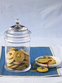 Maple Sugar Button Cookies in a Jar and On a Plate