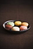 Assorted Colored Macaroons on a Dish