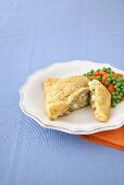 Stuffed Turkey Pocket with Carrots and Peas
