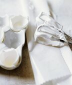 Empty Egg Shells and Meringue Covered Beaters